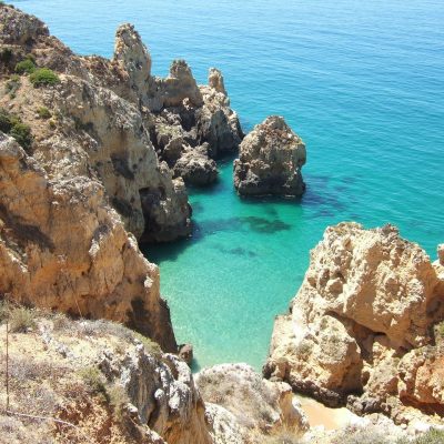 rock, nature, algarve, sea, beach